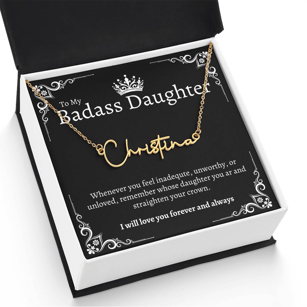 Badass Daughter Name Necklace - B