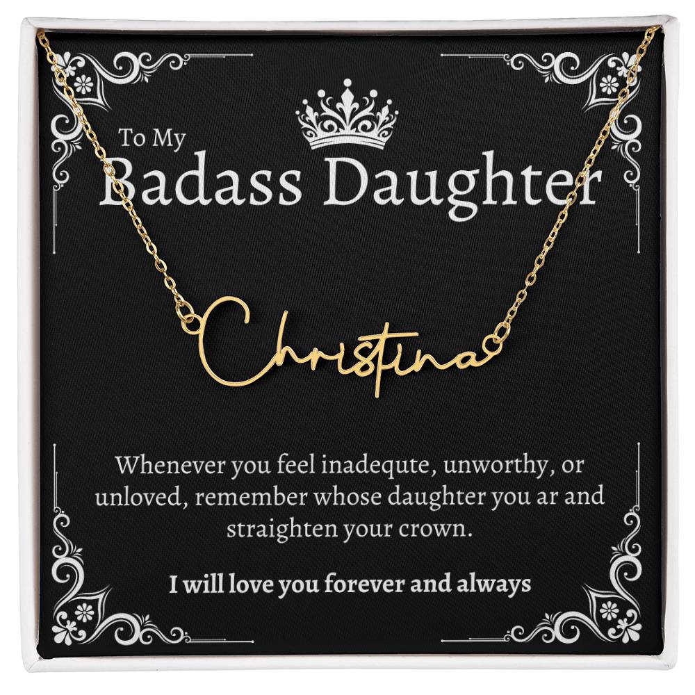 Badass Daughter Name Necklace - B