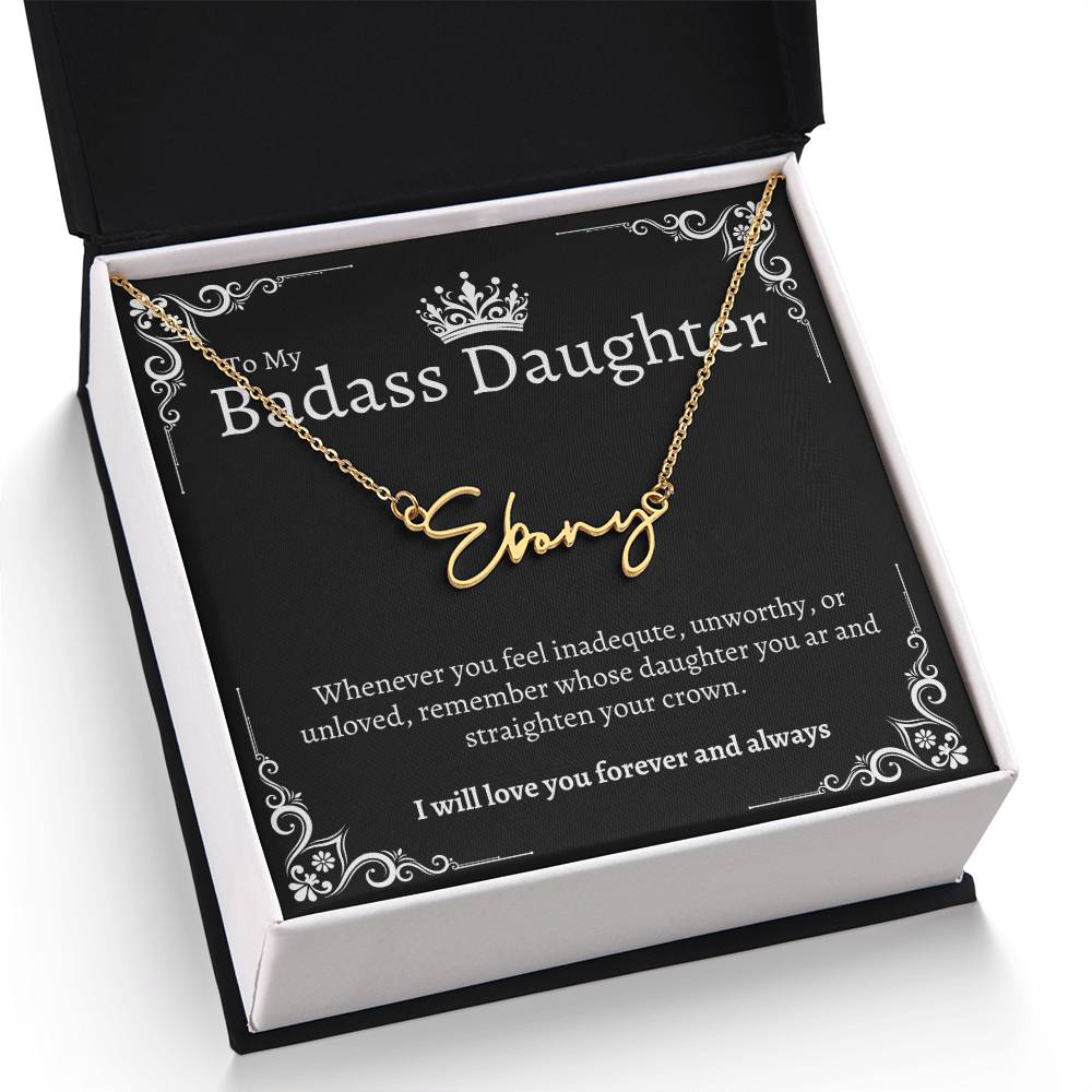 Badass Daughter Name Necklace - B