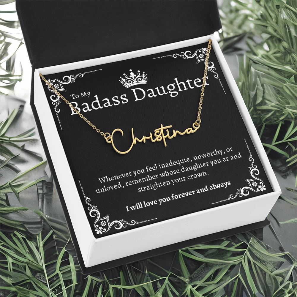 Badass Daughter Name Necklace - B