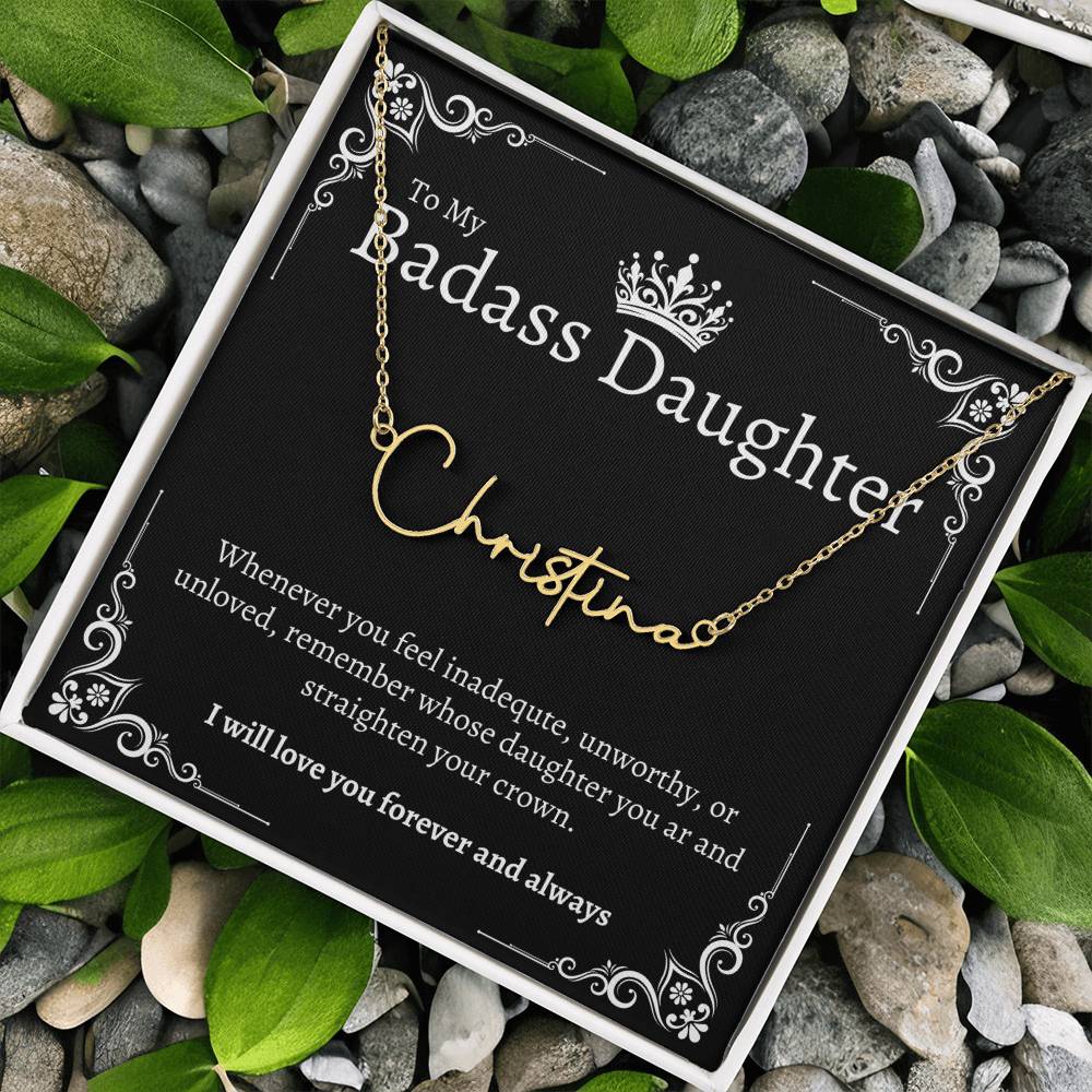 Badass Daughter Name Necklace - B