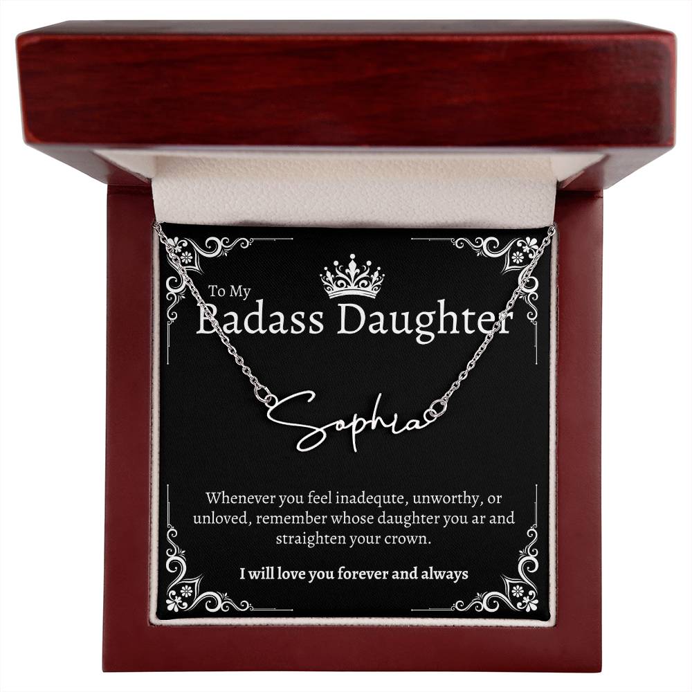 Badass Daughter Name Necklace - B