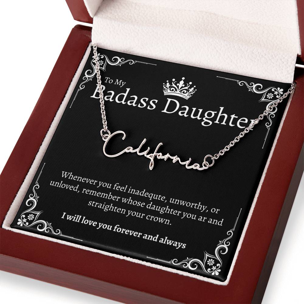 Badass Daughter Name Necklace - B