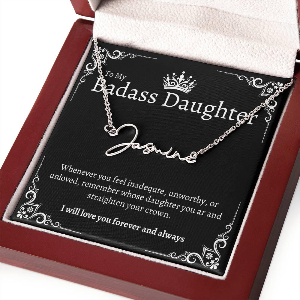 Badass Daughter Name Necklace - B