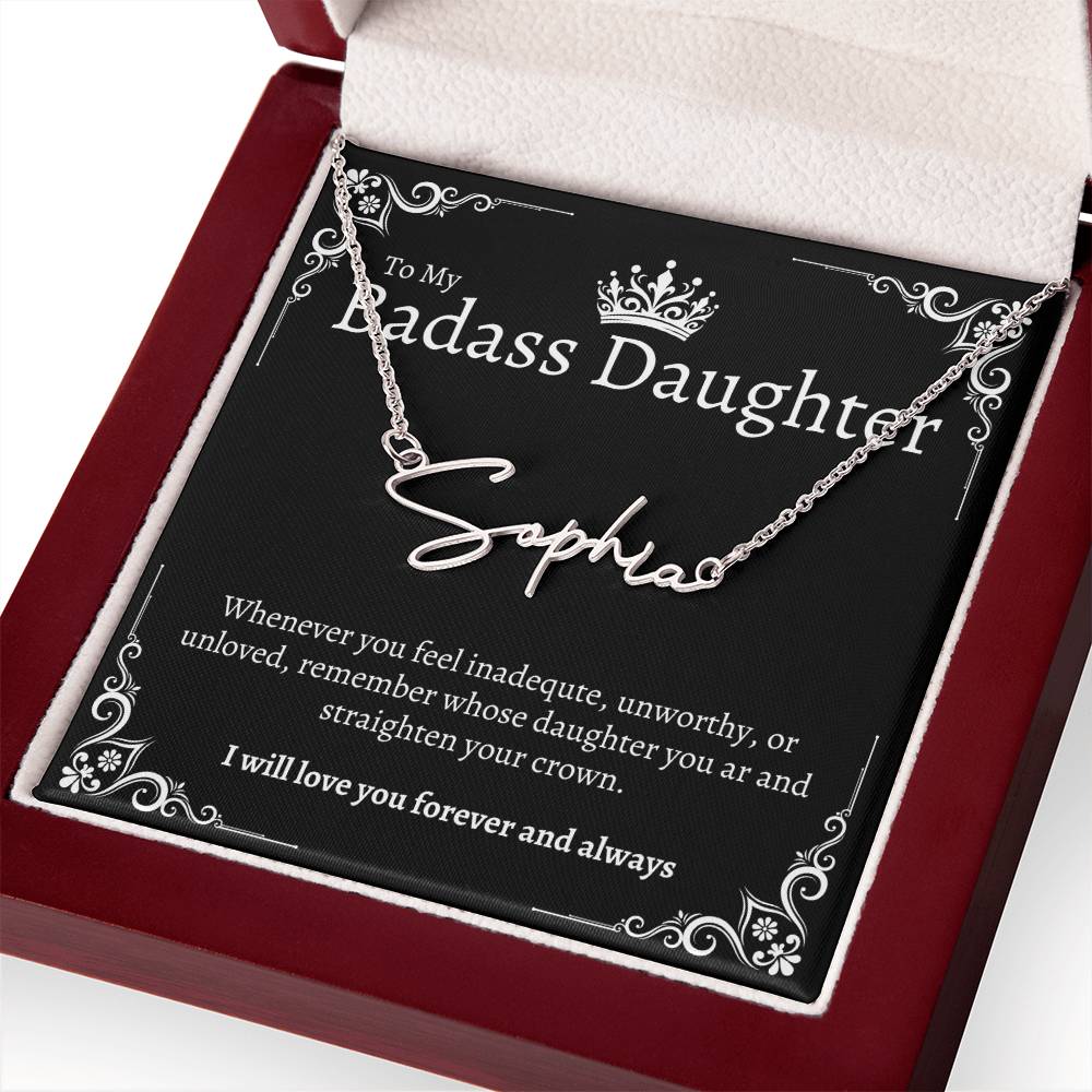 Badass Daughter Name Necklace - B