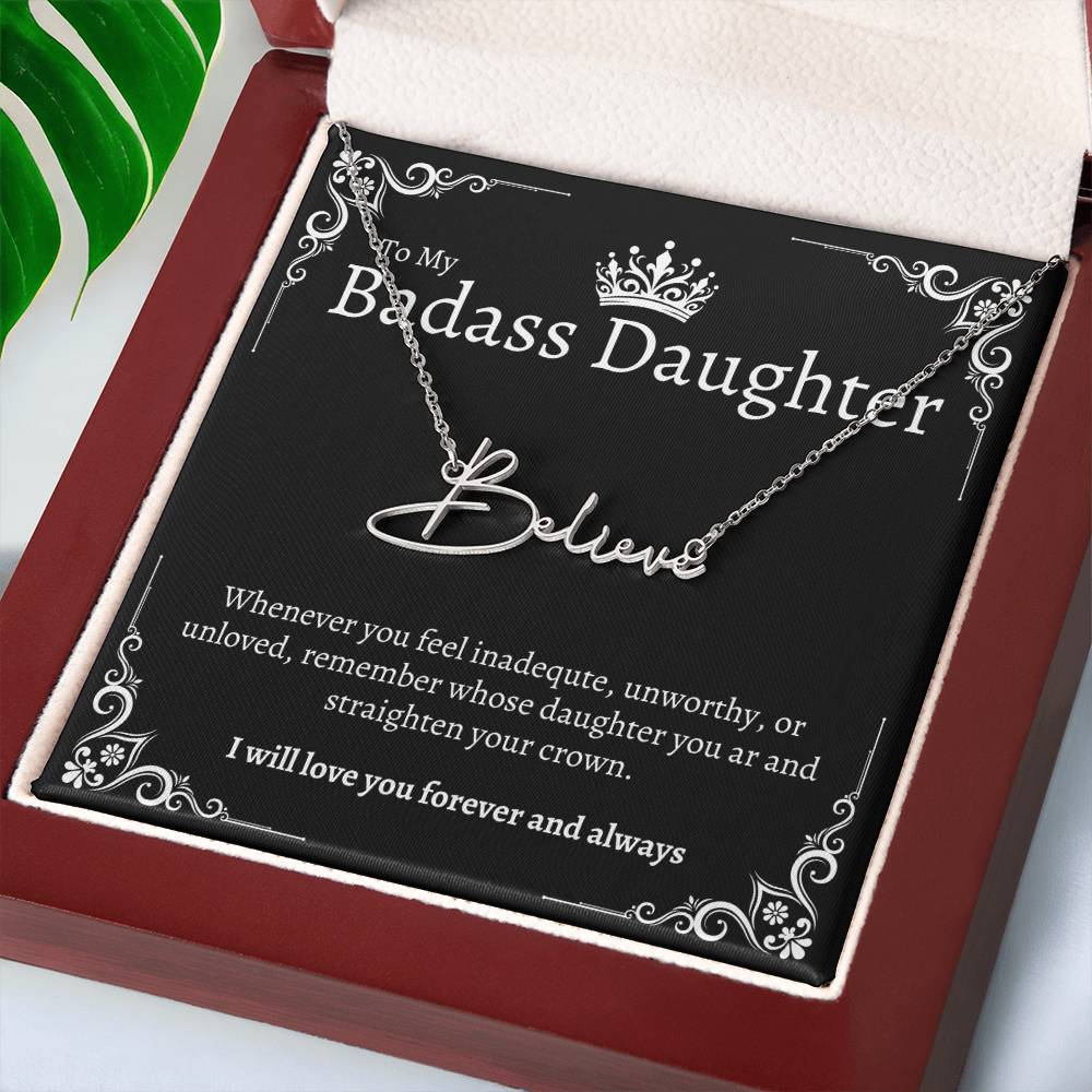 Badass Daughter Name Necklace - B