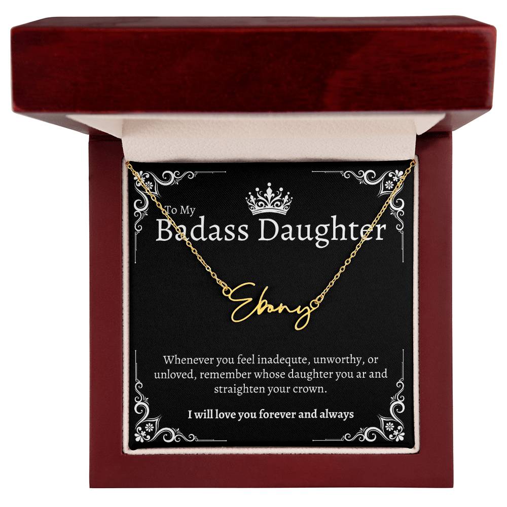 Badass Daughter Name Necklace - B