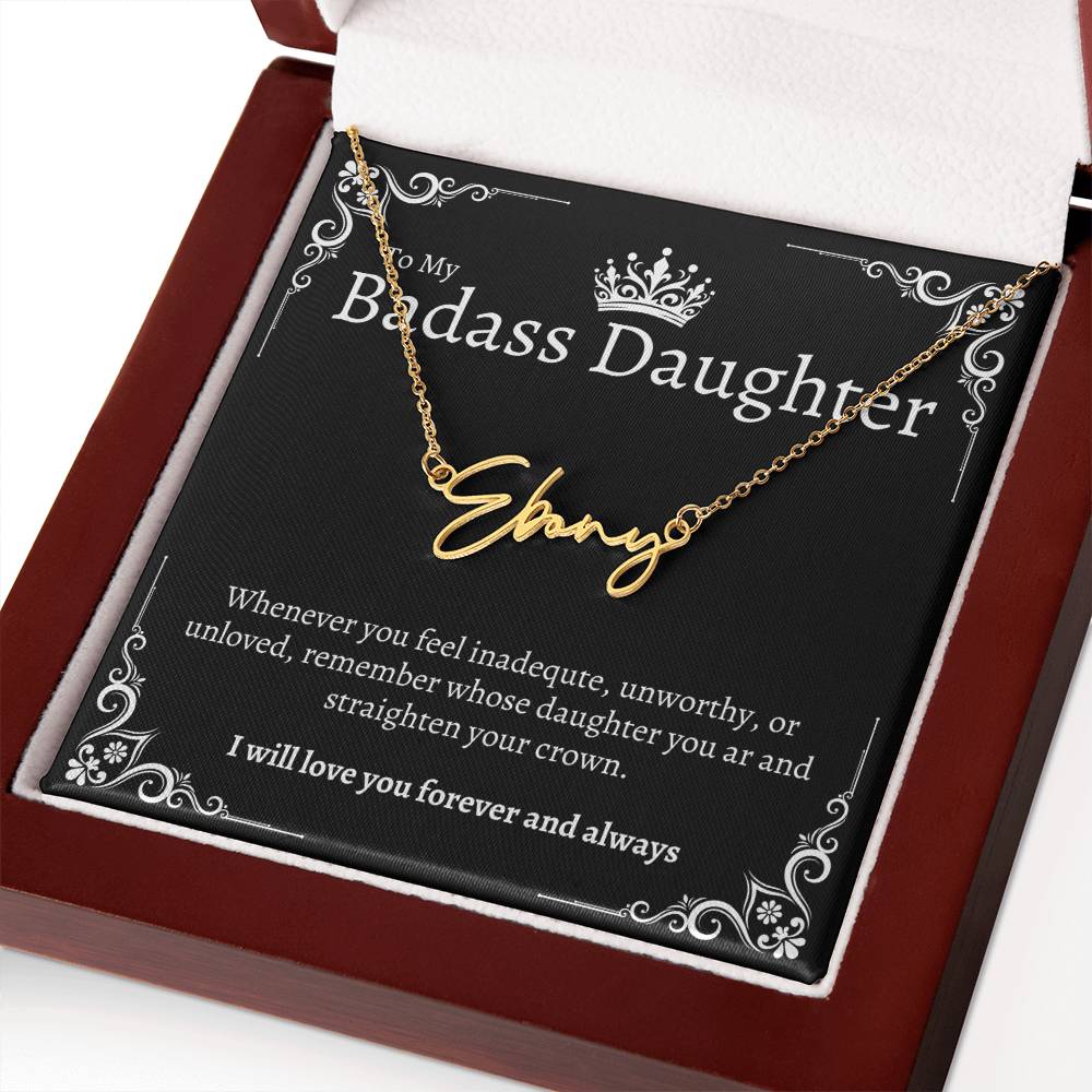 Badass Daughter Name Necklace - B