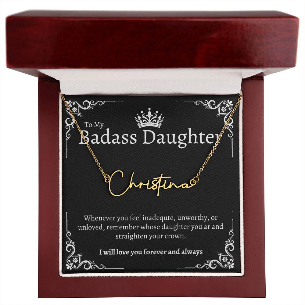 Badass Daughter Name Necklace - B