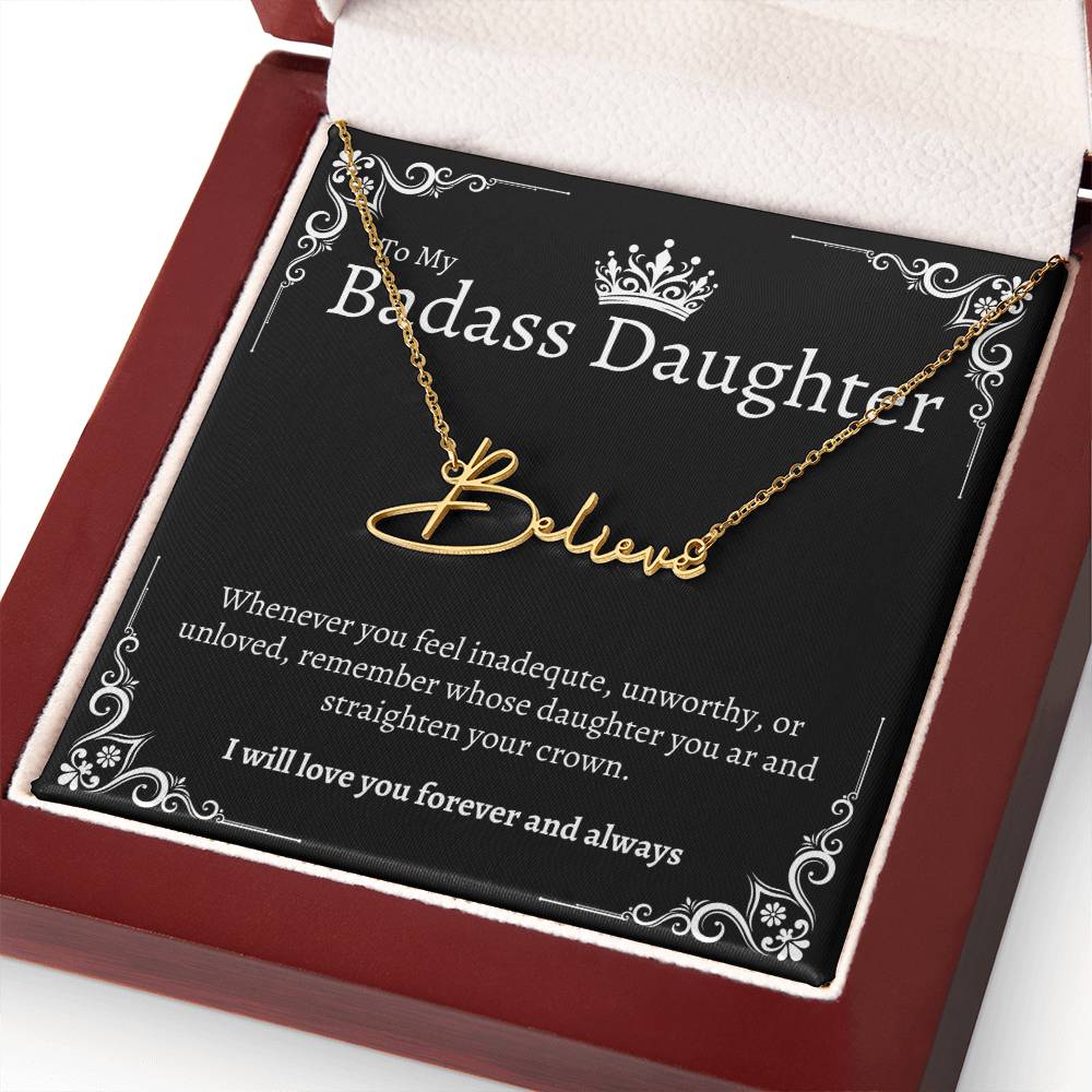 Badass Daughter Name Necklace - B