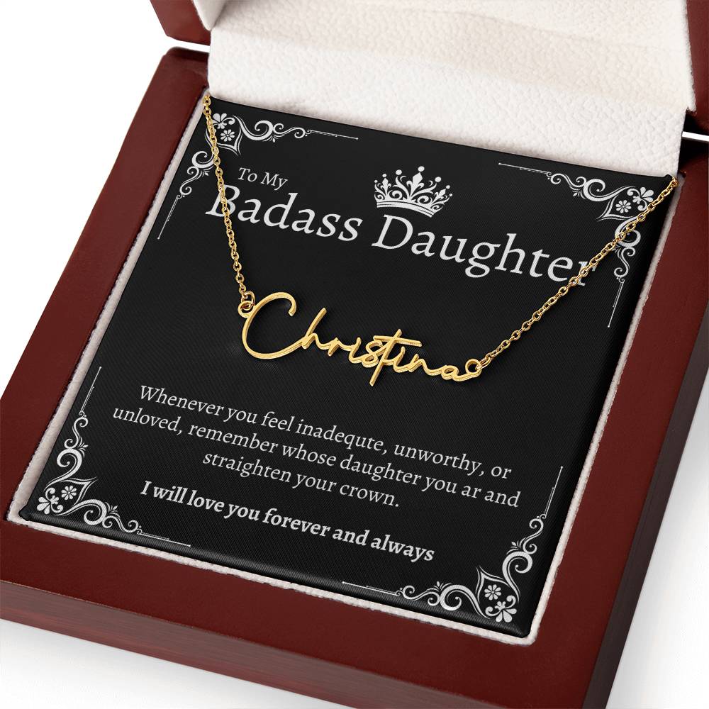 Badass Daughter Name Necklace - B