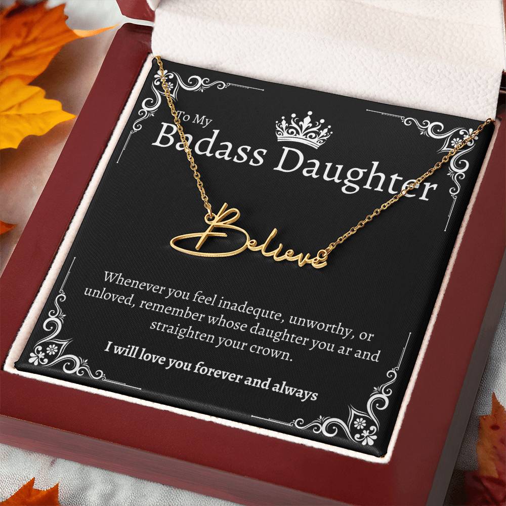 Badass Daughter Name Necklace - B