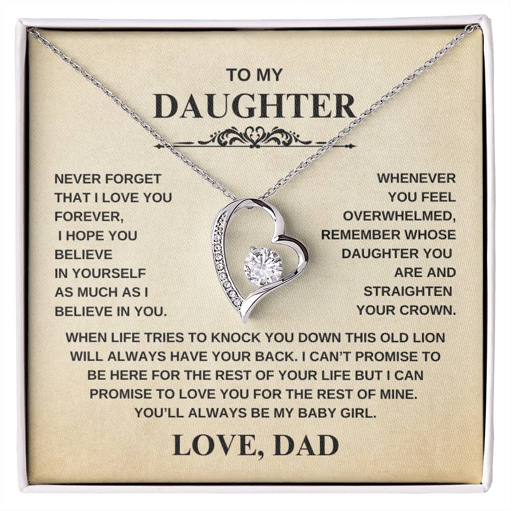 To My Daughter - Never Forget I Love You | Forever Love Necklace