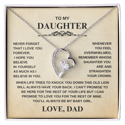 To My Daughter - Never Forget I Love You | Forever Love Necklace