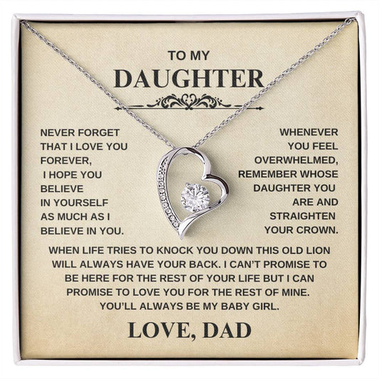 To My Daughter - Never Forget I Love You | Forever Love Necklace
