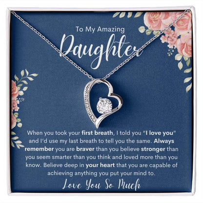 To My Amazing Daughter | Forever Love Necklace-Bl