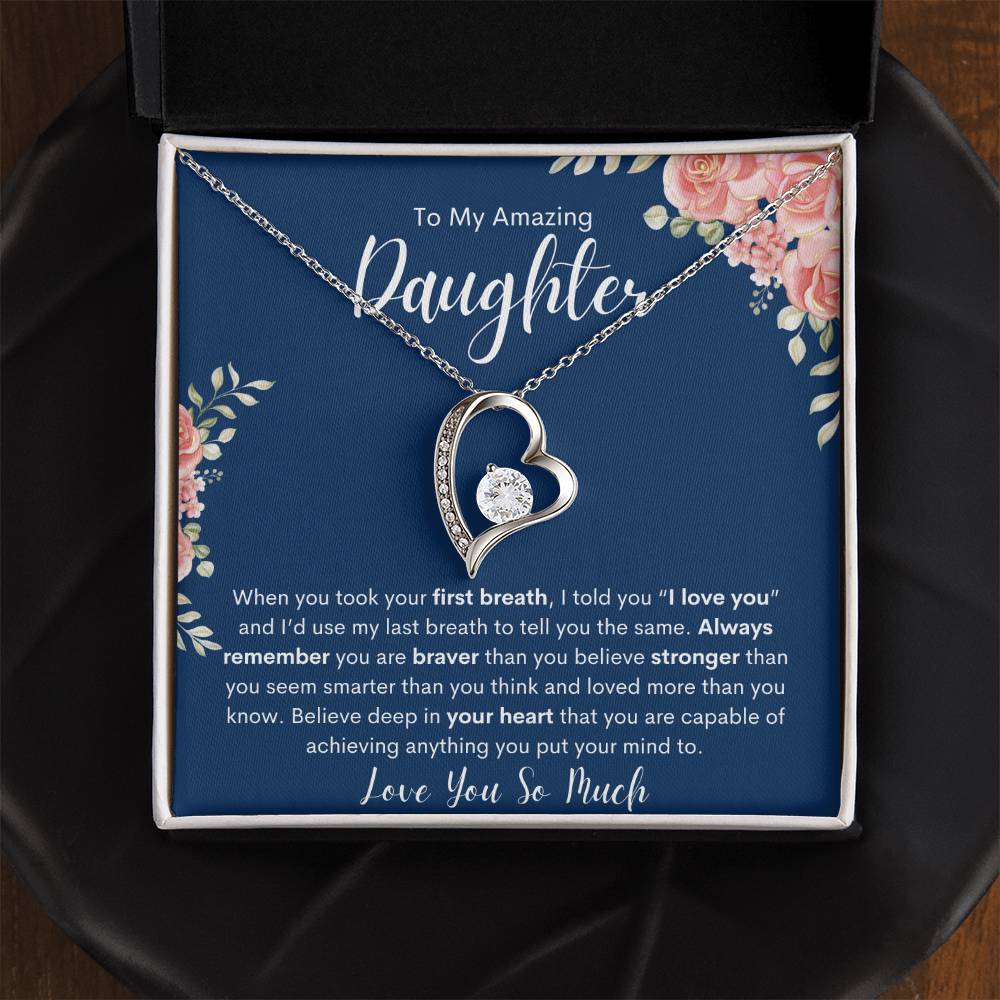 To My Amazing Daughter | Forever Love Necklace-Bl