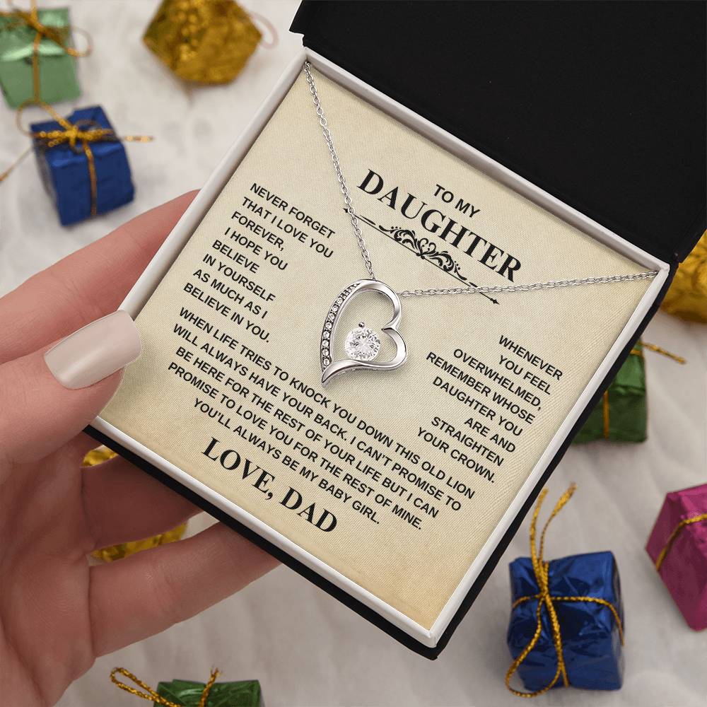 To My Daughter - Never Forget I Love You | Forever Love Necklace