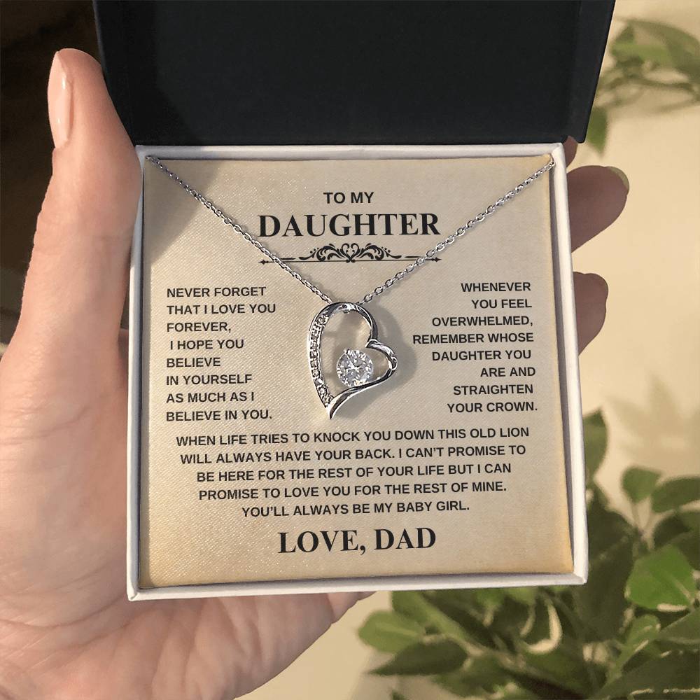 To My Daughter - Never Forget I Love You | Forever Love Necklace