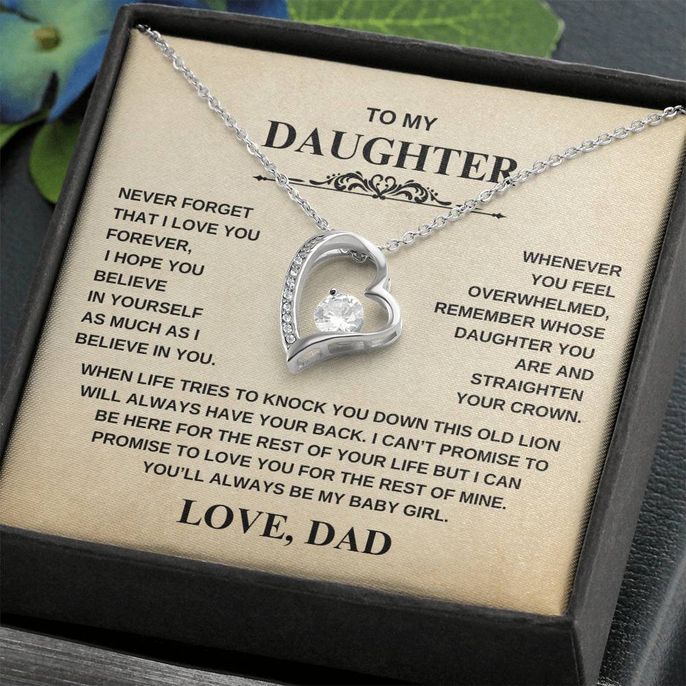 To My Daughter - Never Forget I Love You | Forever Love Necklace