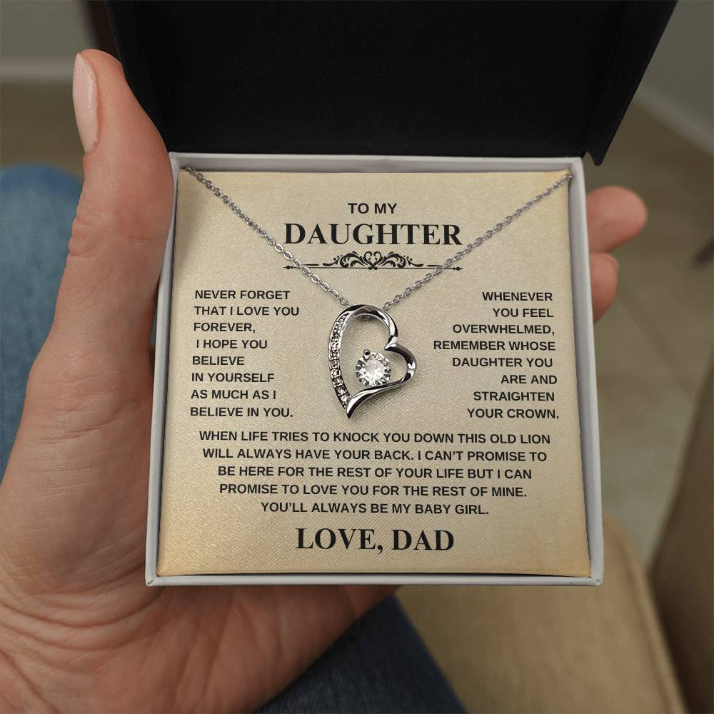 To My Daughter - Never Forget I Love You | Forever Love Necklace