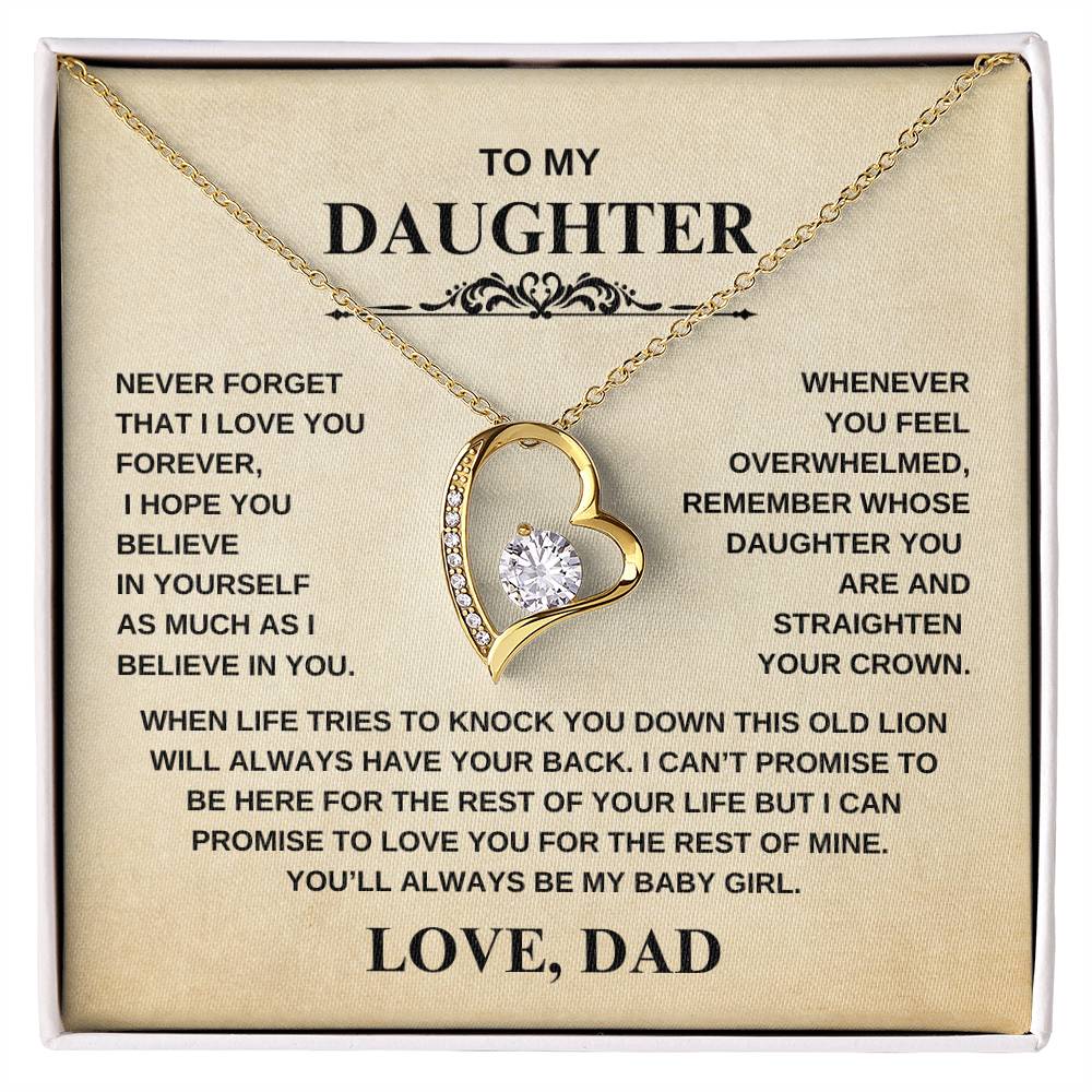 To My Daughter - Never Forget I Love You | Forever Love Necklace