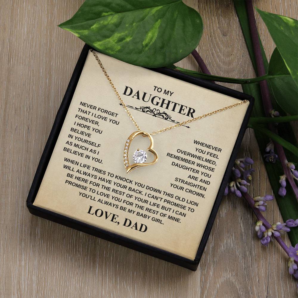 To My Daughter - Never Forget I Love You | Forever Love Necklace