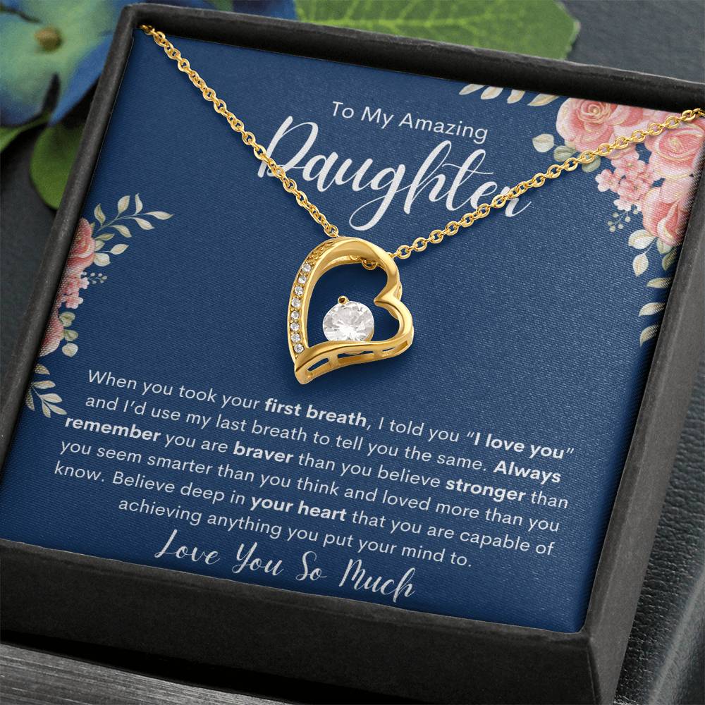 To My Amazing Daughter | Forever Love Necklace-Bl