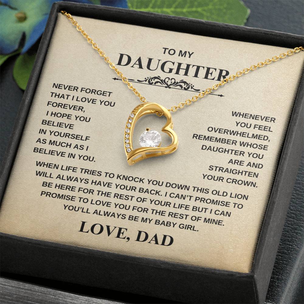 To My Daughter - Never Forget I Love You | Forever Love Necklace