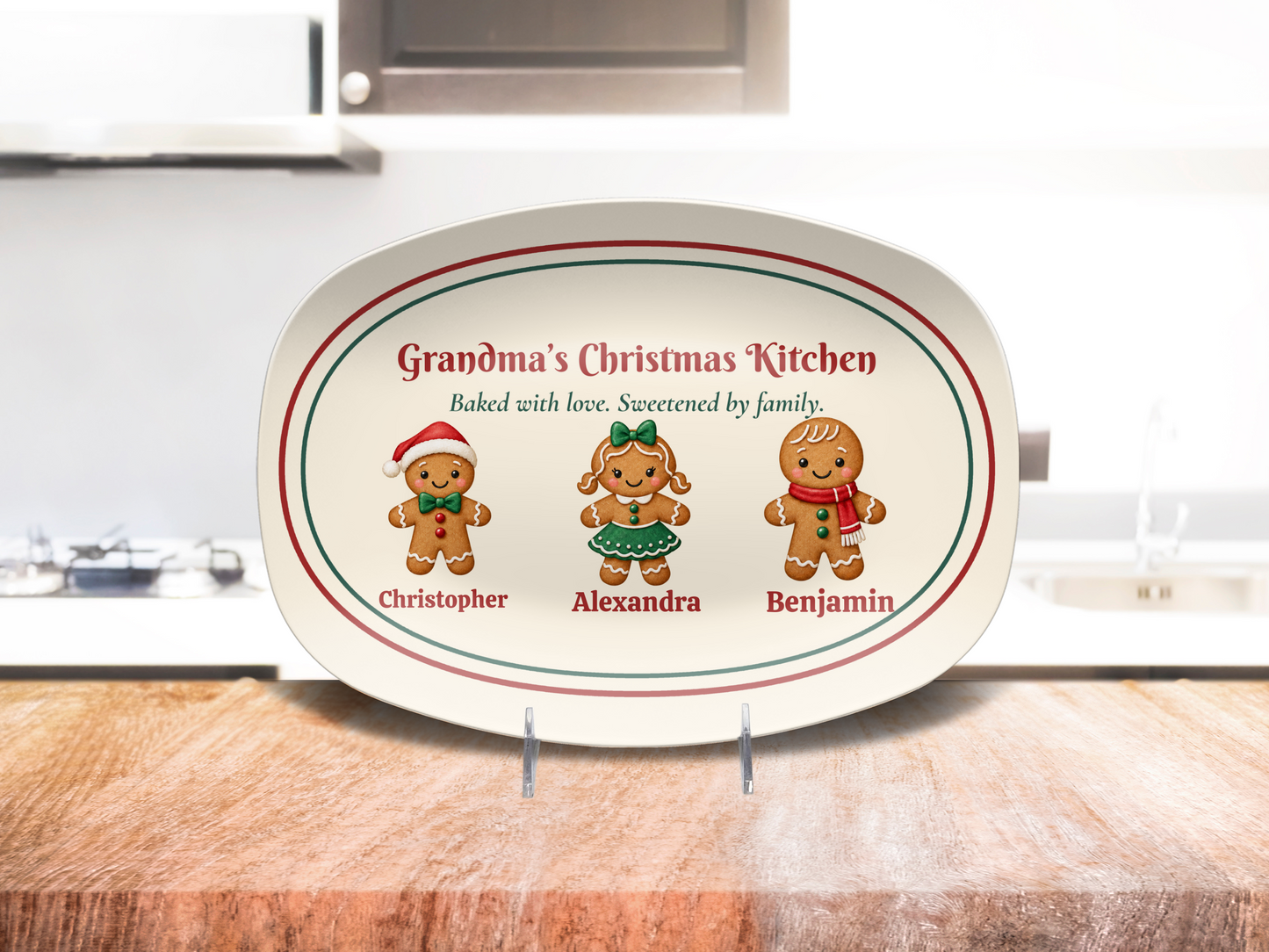 Personalized Grandma Christmas Gingerbread Platter