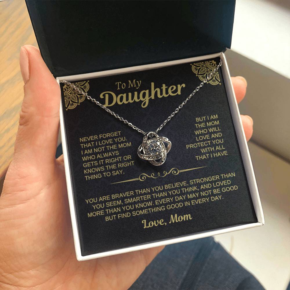 To My Daughter Love Dad Necklace Card • Black Gold Gift from Father • Birthday Graduation Christmas Daughter Jewelry Message