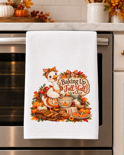 Baking Up Fall Y’all Waffle Weave Kitchen Hand Towel