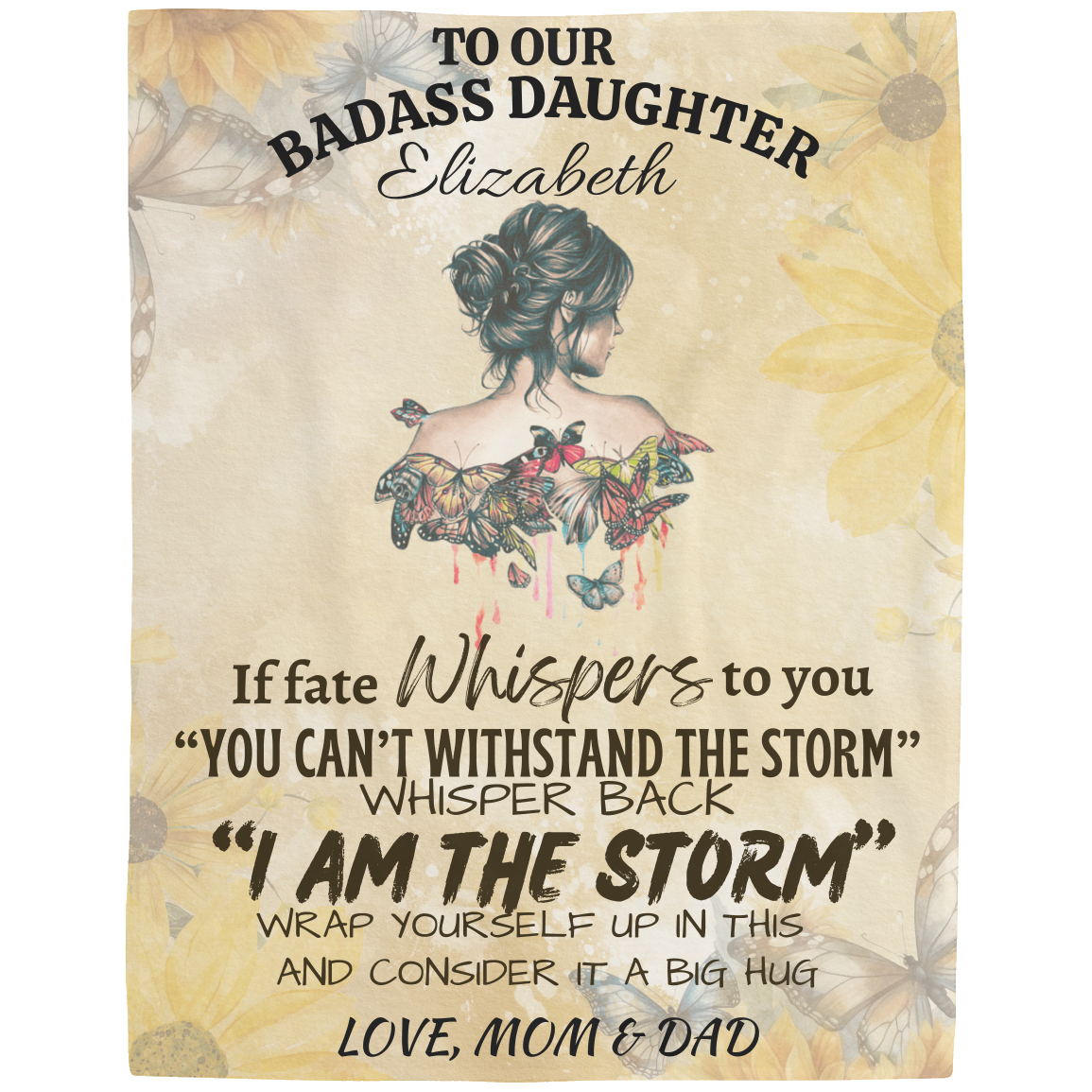 To My BadAss Daughter|Plush Fleece Blanket