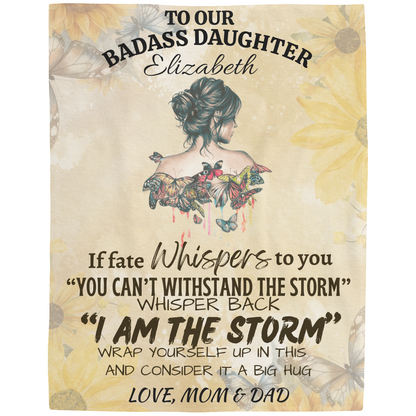 To My BadAss Daughter|Plush Fleece Blanket