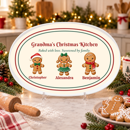 Personalized Grandma Christmas Gingerbread Platter
