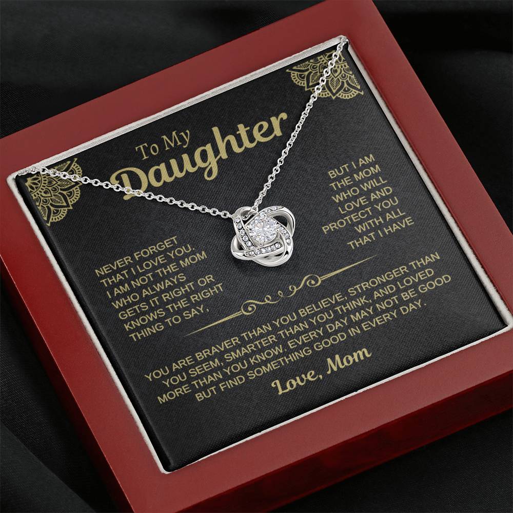 To My Daughter Love Dad Necklace Card • Black Gold Gift from Father • Birthday Graduation Christmas Daughter Jewelry Message