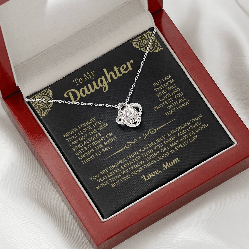 To My Daughter Love Dad Necklace Card • Black Gold Gift from Father • Birthday Graduation Christmas Daughter Jewelry Message