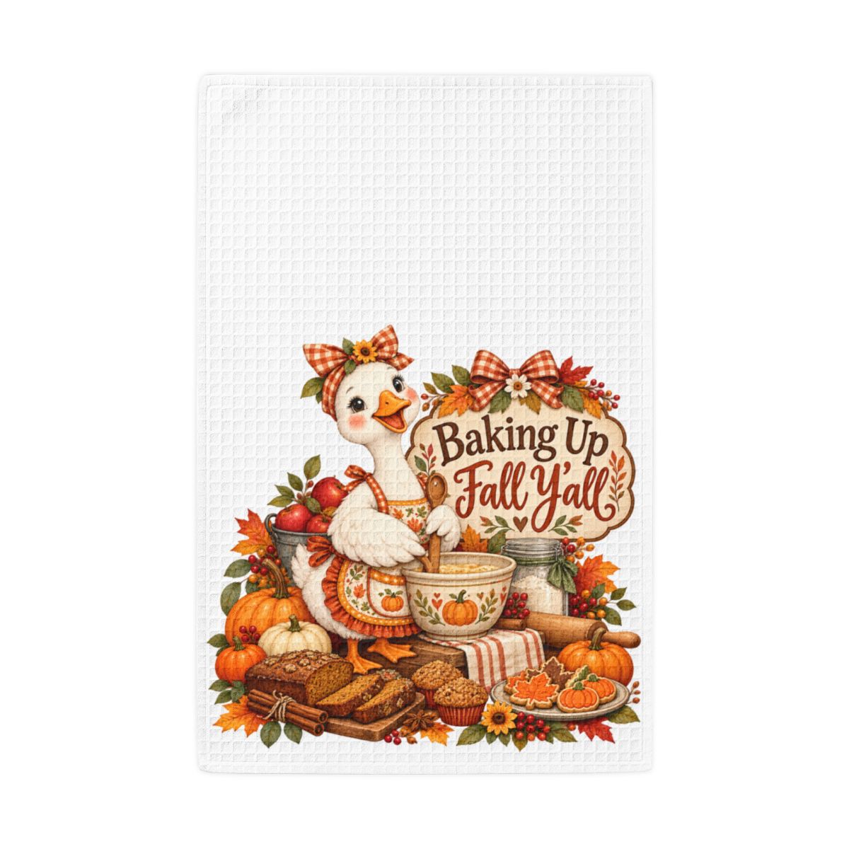 Baking Up Fall Y’all Waffle Weave Kitchen Hand Towel