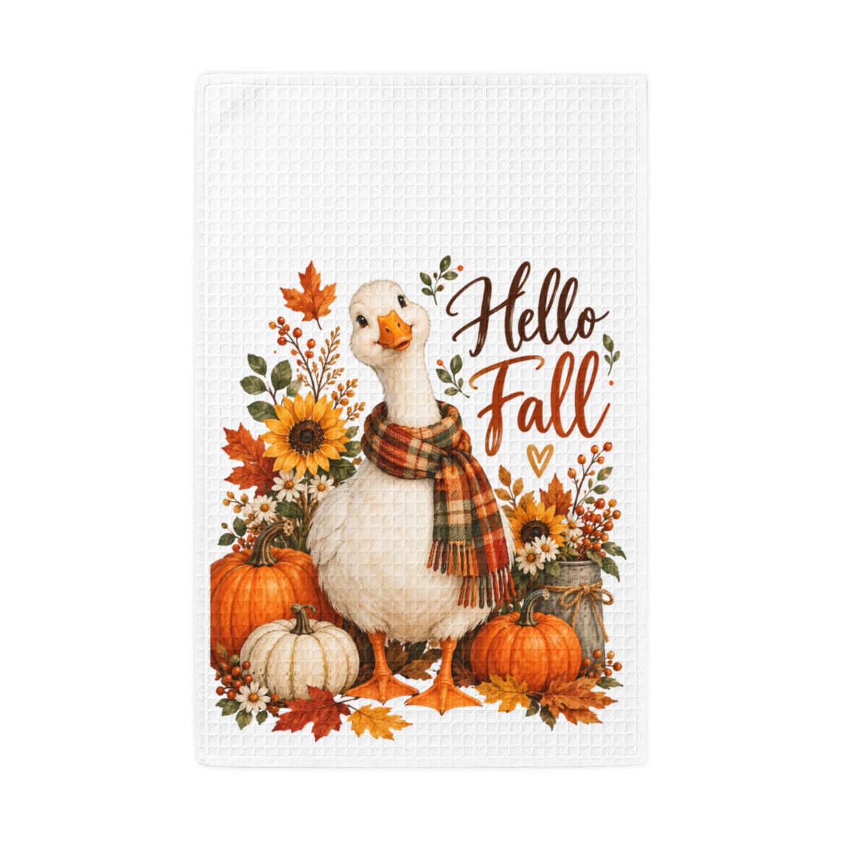 Hello Fall Goose Kitchen Set – Matching Hand Towel & Oven Mitt