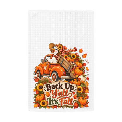 Back Up Y’all It’s Fall Waffle Weave Kitchen Hand Towel
