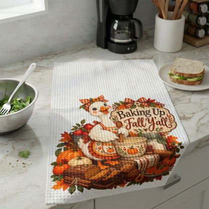 Baking Up Fall Y’all Waffle Weave Kitchen Hand Towel