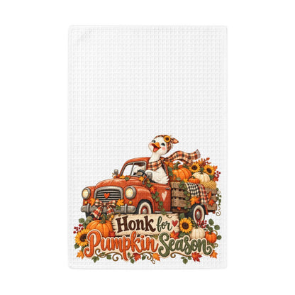 Honk for Pumpkin Season Waffle Weave Kitchen Hand Towel