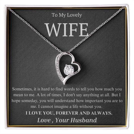 To My Lovely Wife, I Love you Forever and Always | Forever Love Necklace